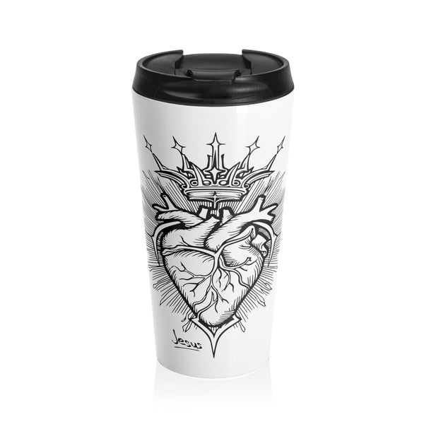 Classic Catholica Heart Stainless Steel Travel Mug - 15oz