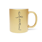 Metallic LOVE Jesus Coffee Mug - Gold or Silver, 11oz Ceramic