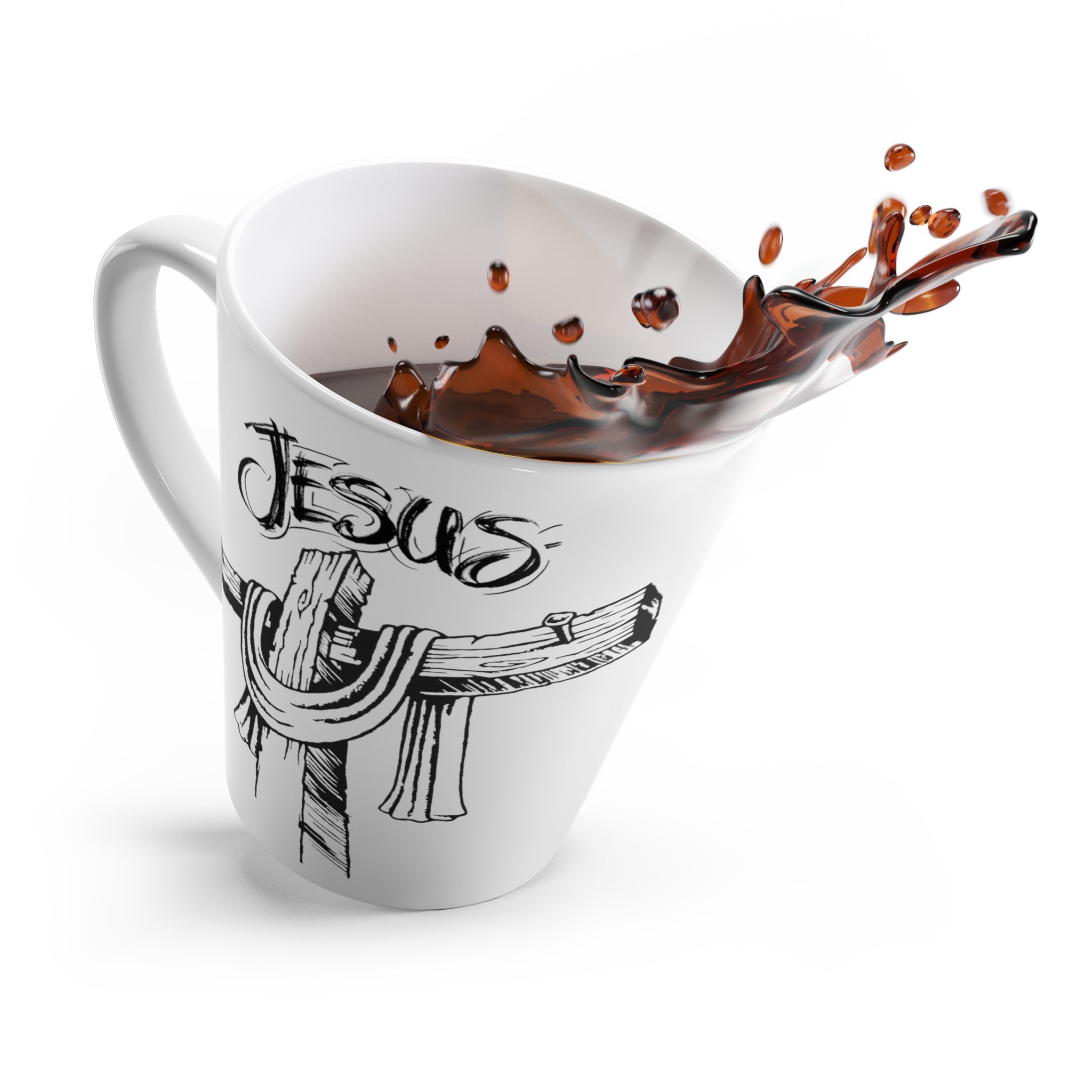 Photo of Jesus and the Cross latte mug product shot