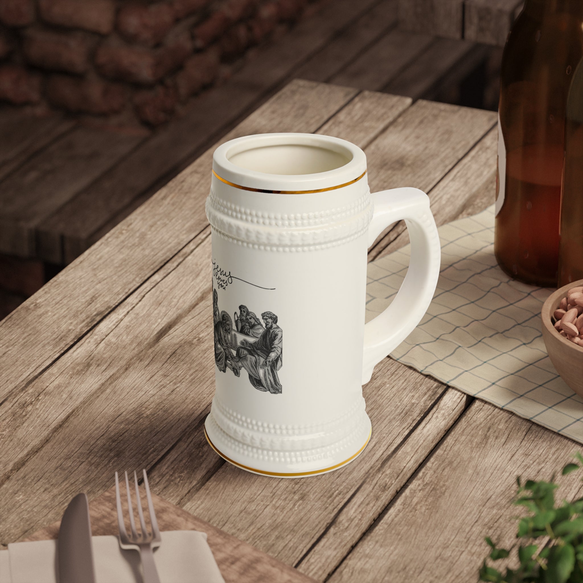 Photo of beer stein mug product shot