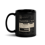 Gospel Noir Classified Faith Hebrews 11:1 black Christian mug back view with forensic case-file artwork