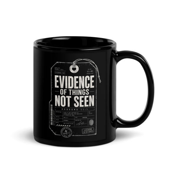 Evidence of Things Not Seen Black Christian Mug