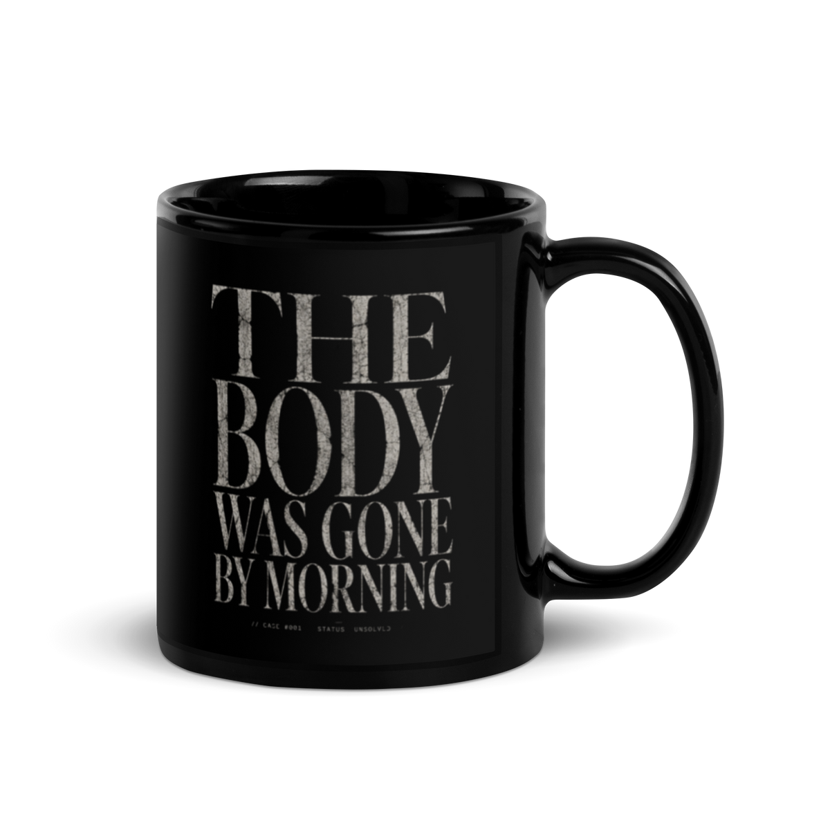 Gospel Noir The Body Was Gone By Morning black Christian coffee mug front view