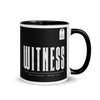 Witness Hebrews 12:1 Black Christian Mug