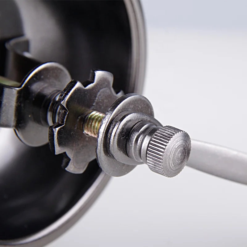 Classic Manual Coffee Grinder Close-Up of Mechanics - Single Mockup: "Close-up view of the Classic Wooden Manual Coffee Grinder's internal mechanics, highlighting the precision-crafted stainless steel parts for efficient and consistent grinding.