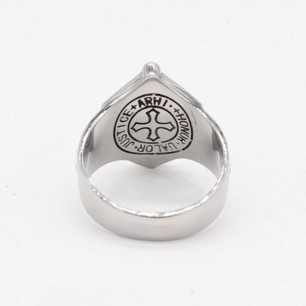 The inside of the ring and its logo