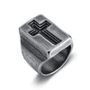 Personalized Stainless Steel Cross Ring – Men’s Faith Wedding Band