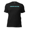 Forgiven and Free T-Shirt – Neon Blue on Black Heather
