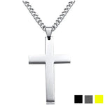 Silver Titanium Cross Pendant Prayer Choker hanging in close-up, with a detailed view of the chain and cross pendant by Heavenly Crafted. A stylish expression of devotion.