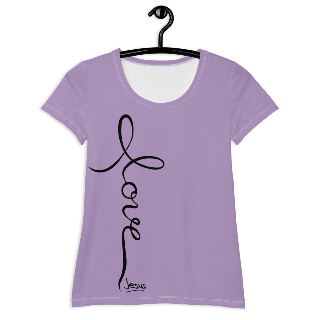 Light Purple LOVE & Jesus Cursive Shirt - Front View