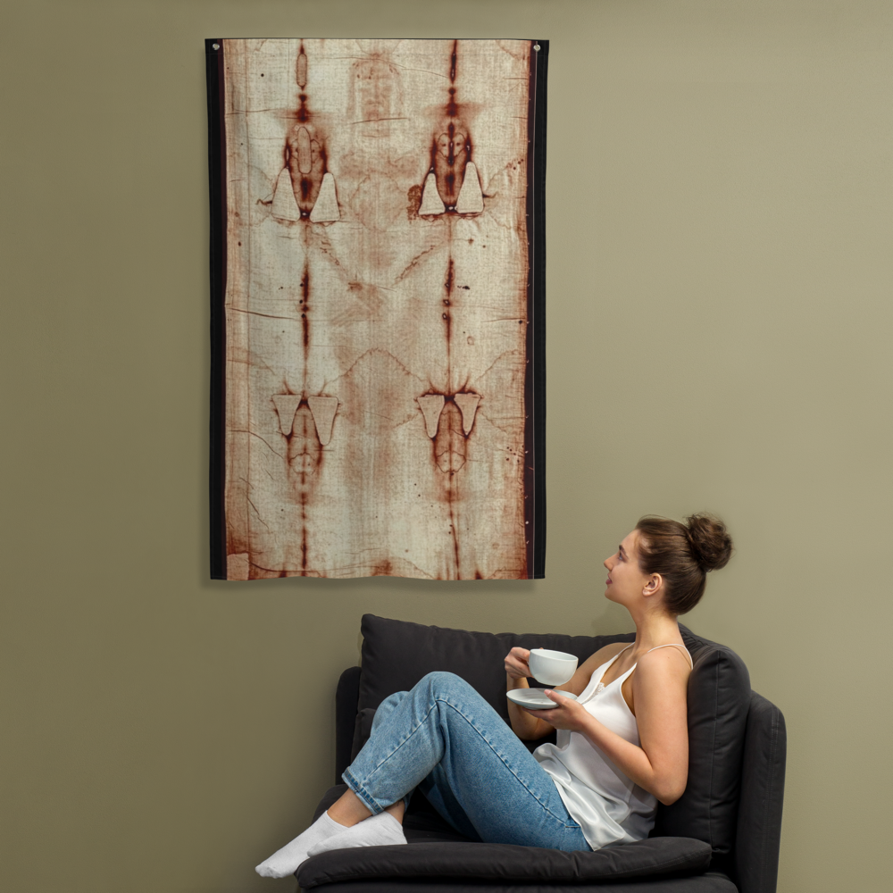 Gospel Noir — Turin Shroud Study Flag (One-Sided Print)