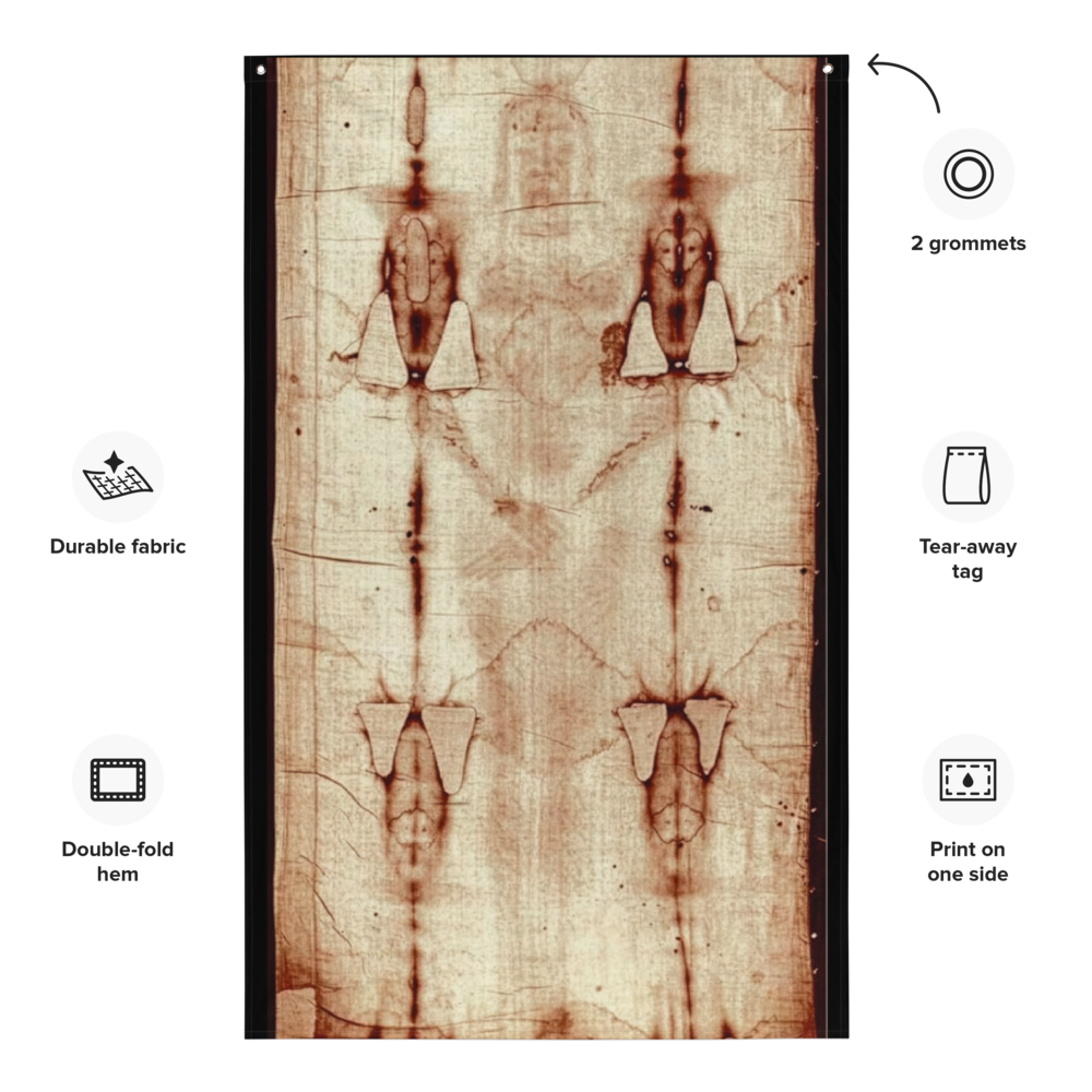 Gospel Noir — Turin Shroud Study Flag (One-Sided Print)
