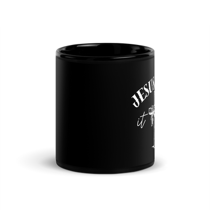 Jesus Paid It All Black Coffee Mug – Grace & Faith in Ephesians 2:8-9