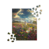Inspirational Jigsaw Puzzle - Jesus in Field of Flowers, Family Fun