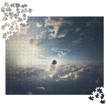 Front view of completed Jesus in Clouds puzzle