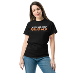 3D mockup of the 'Be Still and Know' T-shirt, inspired by Psalm 46:10, showcasing the classic fit and design. Made from 100% cotton, this spiritual tee offers a comforting reminder of God's presence, perfect for casual wear or layering. Ideal for faith-based fashion and inspirational apparel enthusiasts.