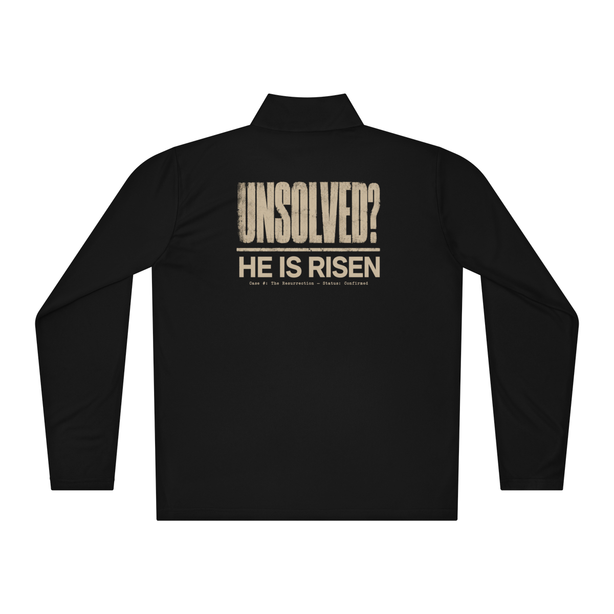 Gospel Noir Fingerprint Cross Christian quarter-zip pullover back view