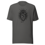 Jesus Heart T-Shirt – Subtle Faith Style in Classic Gray