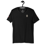 Unsolved He Is Risen black Christian t-shirt displayed on hanger Gospel Noir FRONT