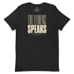 Black Gospel Noir Christian t-shirt with The Evidence Speaks Romans 1:20 front print Asphalt Gray Flat T-Shirt