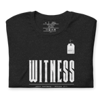 Folded Gospel Noir Witness Hebrews 12:1 Christian t-shirt with minimal faith streetwear design