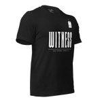 Gospel Noir Witness Hebrews 12:1 Christian t-shirt three-quarter right view