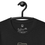 Close-up of Gospel Noir collar label inside Filed Under Grace Christian streetwear t-shirt Gospel Noir Filed Under Grace Ephesians 2:8 vintage black Christian t-shirt displayed on hanger Close-up of Filed Under Grace folder tab graphic on Gospel Noir Christian t-shirt