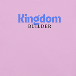 Kingdom Builders T-Shirt – Bold Blue & White on Pink