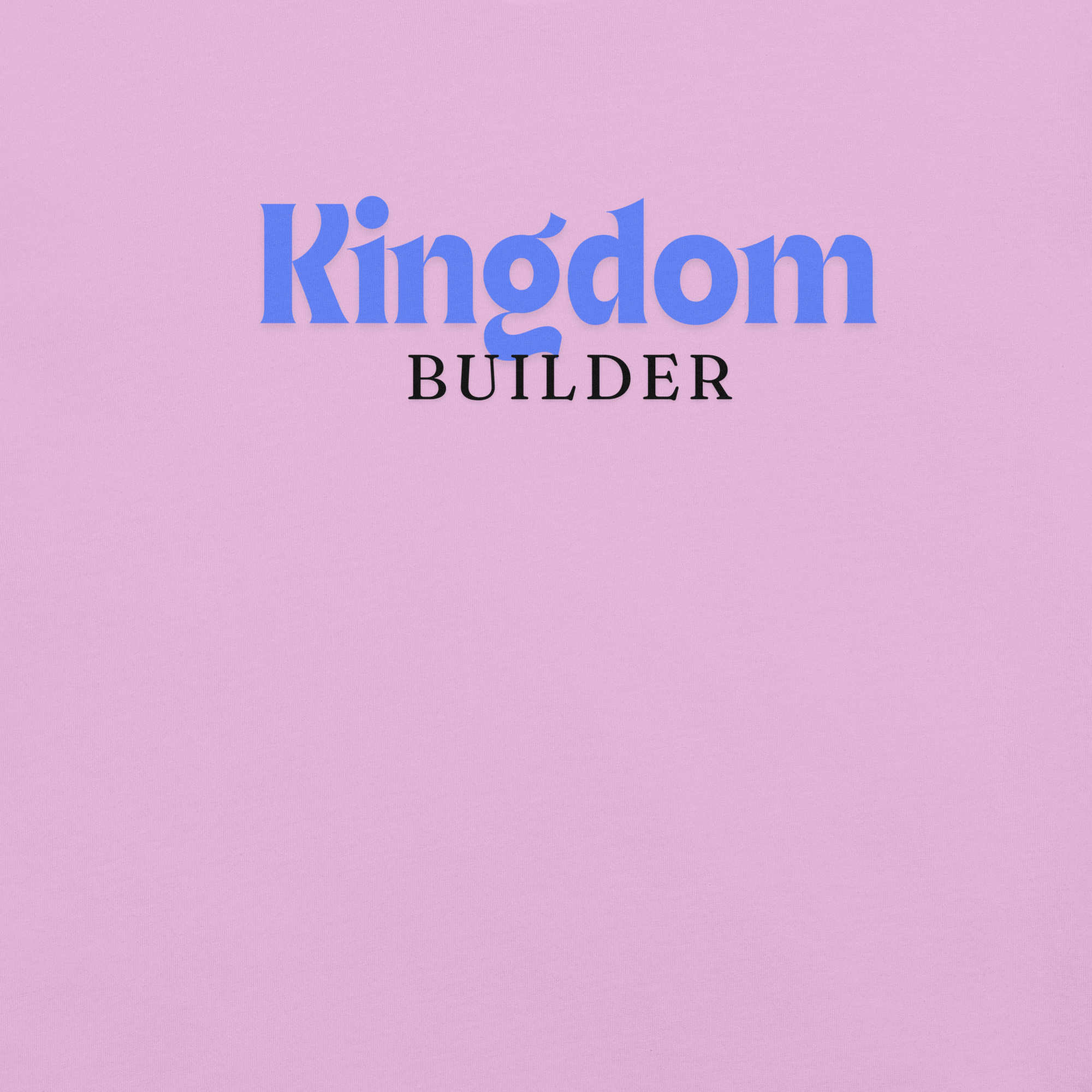 Kingdom Builders T-Shirt – Bold Blue & White on Pink