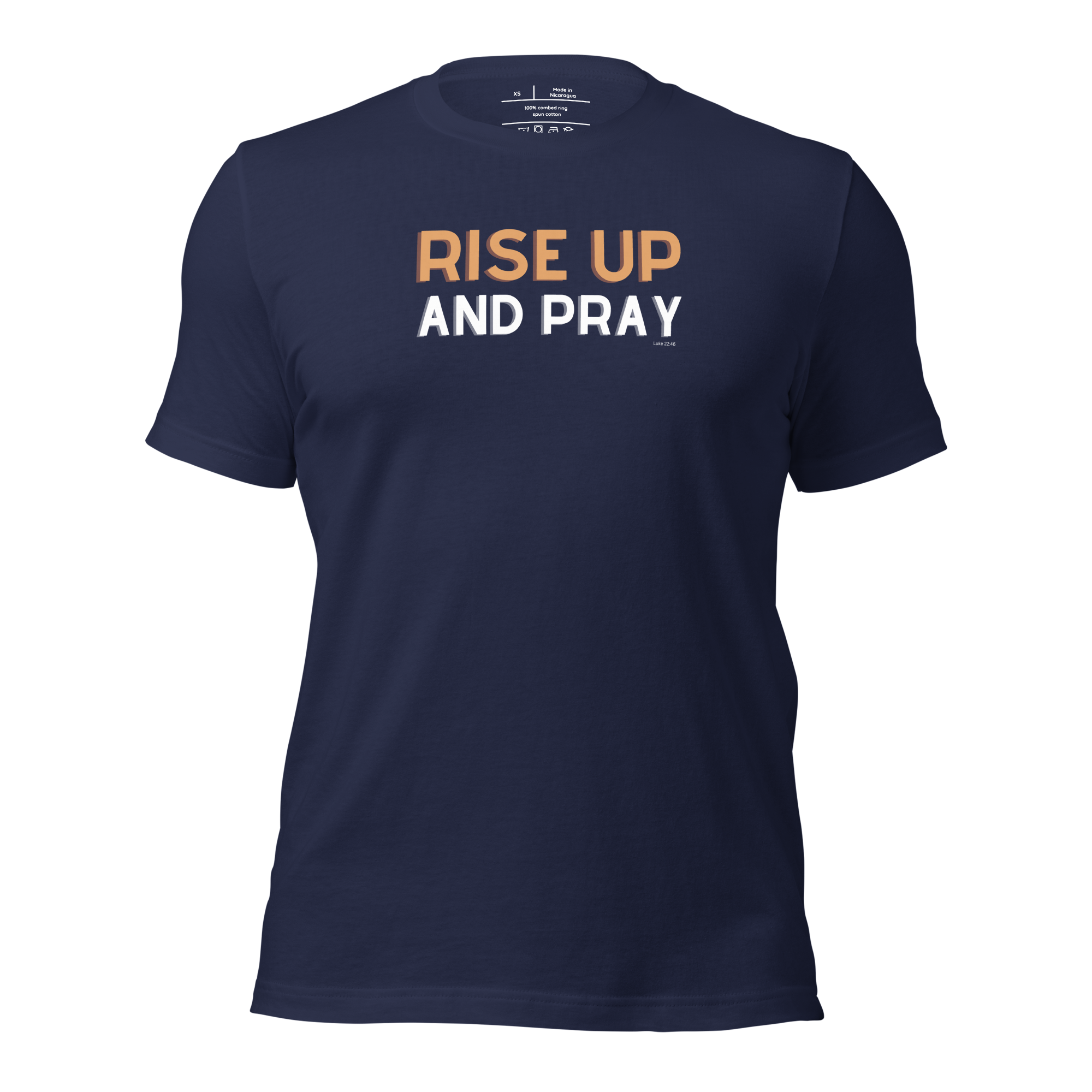 Rise Up and Pray T-Shirt – Navy Inspirational Tee