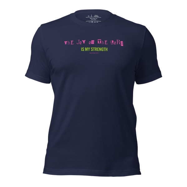 Joy of the Lord Strength T-Shirt – Navy Scripture Tee