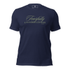 Wonderfully Made T-Shirt – Faithful Script in Gold on Navy