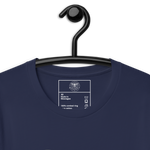 Inside label of 'Wonderfully Made' T-shirt, showing fabric and care details.