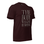 Gospel Noir faith streetwear t-shirt with resurrection evidence graphic Oxblood Red "The body was gone by morning" Design - Gospel noir Designs