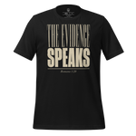 Black Gospel Noir Christian t-shirt with The Evidence Speaks Romans 1:20 front print