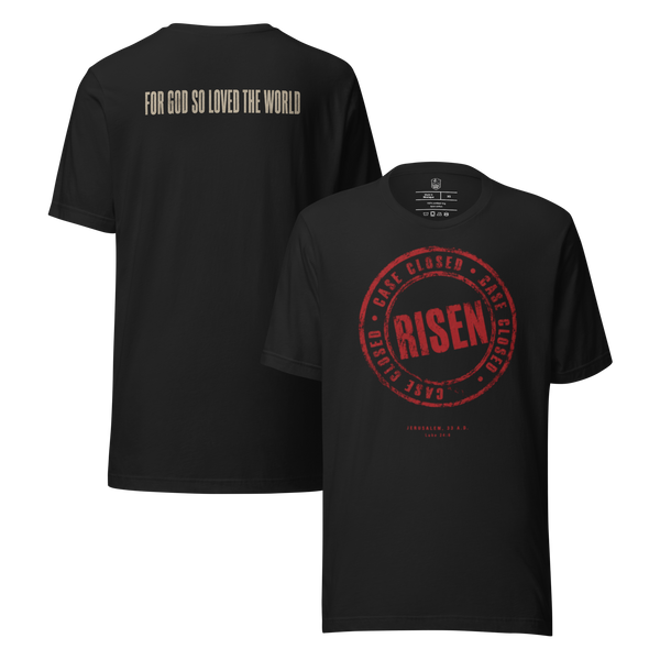 Case Closed Risen John 3:16 Christian T-Shirt