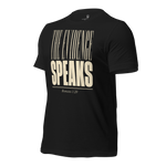 Gospel Noir The Evidence Speaks Romans 1:20 Christian t-shirt in Black 3/4 view left
