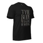 Gospel Noir Christian t-shirt with The Body Was Gone By Morning front graphic 3-4