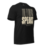 Gospel Noir The Evidence Speaks Romans 1:20 Christian t-shirt in Black 3/4 view right