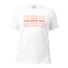 Love Never Fails T-Shirt – Enduring Affection