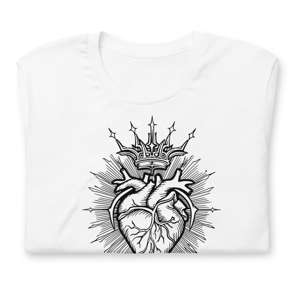 Jesus Heart T-Shirt – Subtle Faith Style in Classic Gray