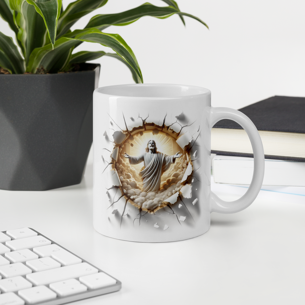 Faith Over Fear Coffee Mug – Breaking Through with Jesus