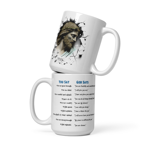 "You Say vs. God Says" Inspirational Mug – Encouragement for Every Day